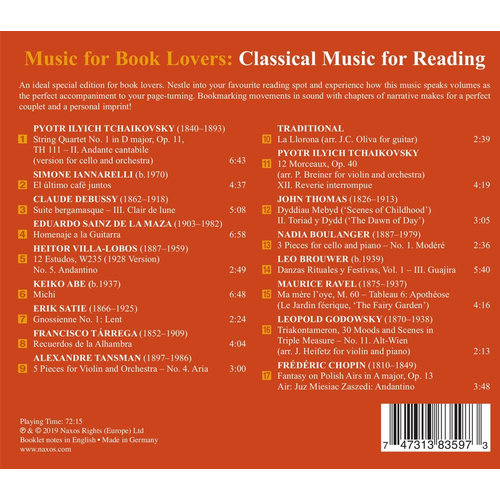 Naxos Music For Book Lovers: Classical Music For Reading