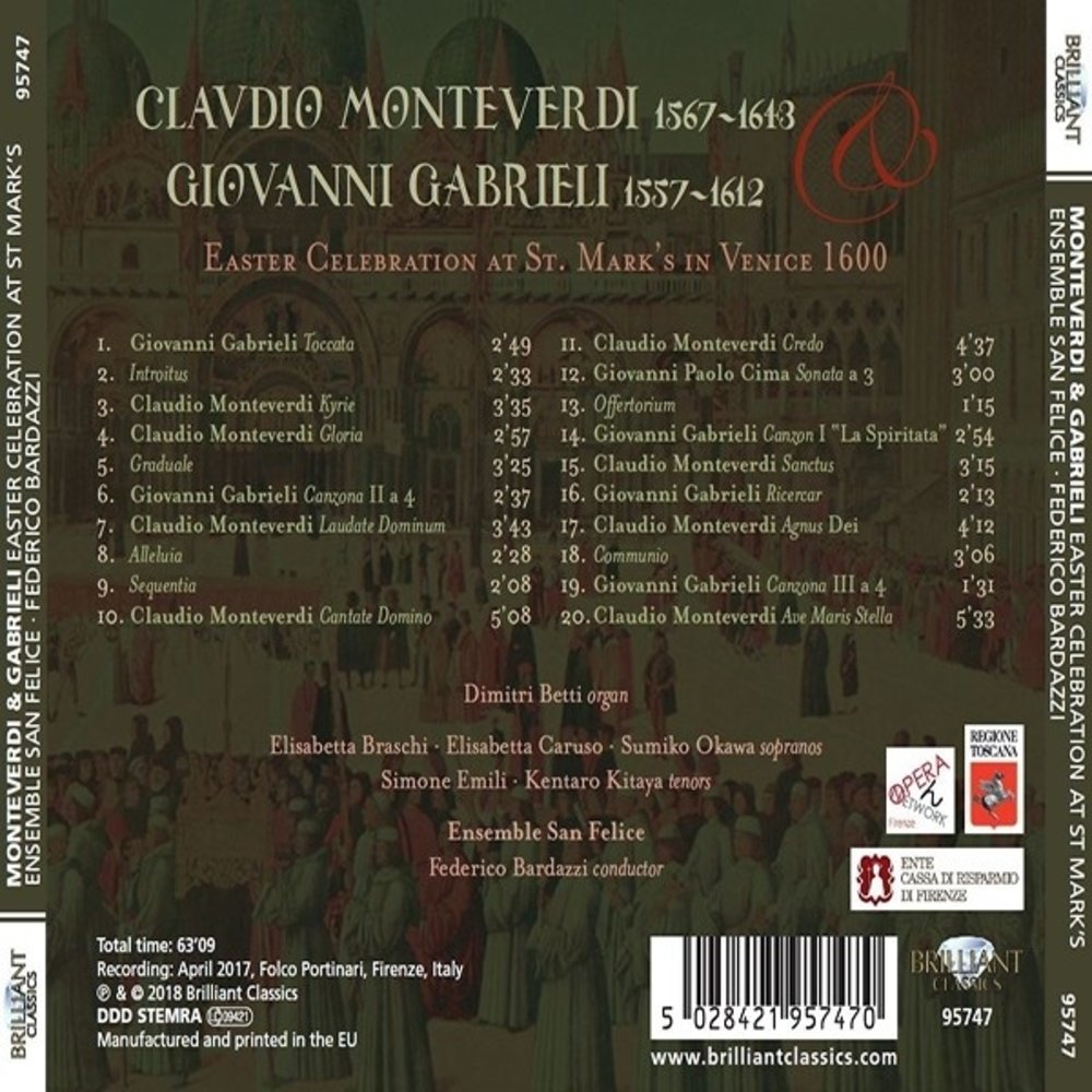 Brilliant Classics Monteverdi & Gabrieli: Easter Celebration