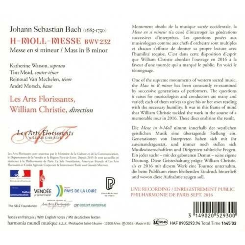 Harmonia Mundi Bach Mass In B Minor