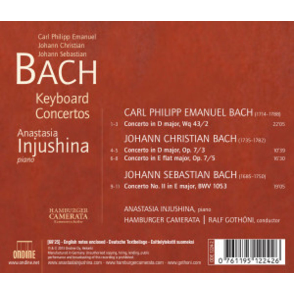 Ondine Bach: Keyboard Concertos