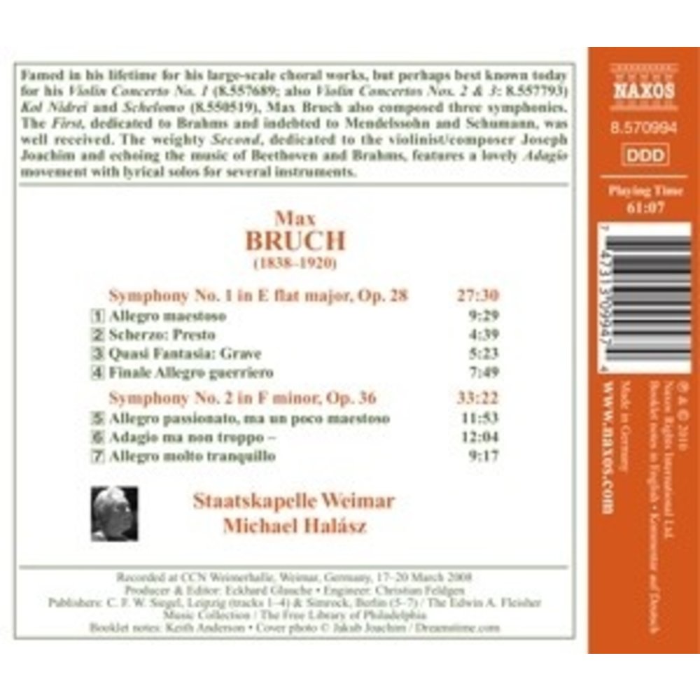 Naxos Bruch: Symphonies Nos.1+2