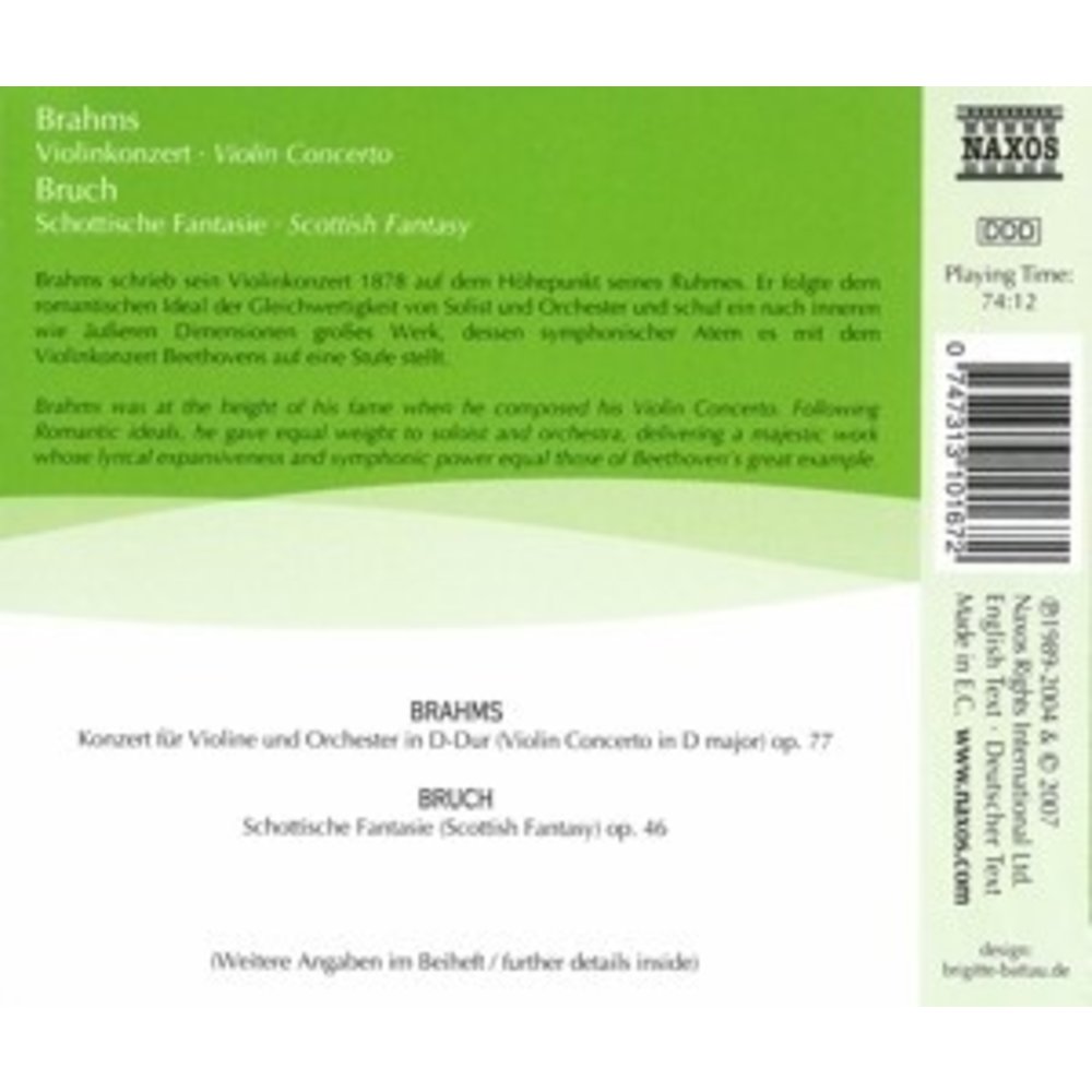 Naxos Brahms: Violin Concerto In D M