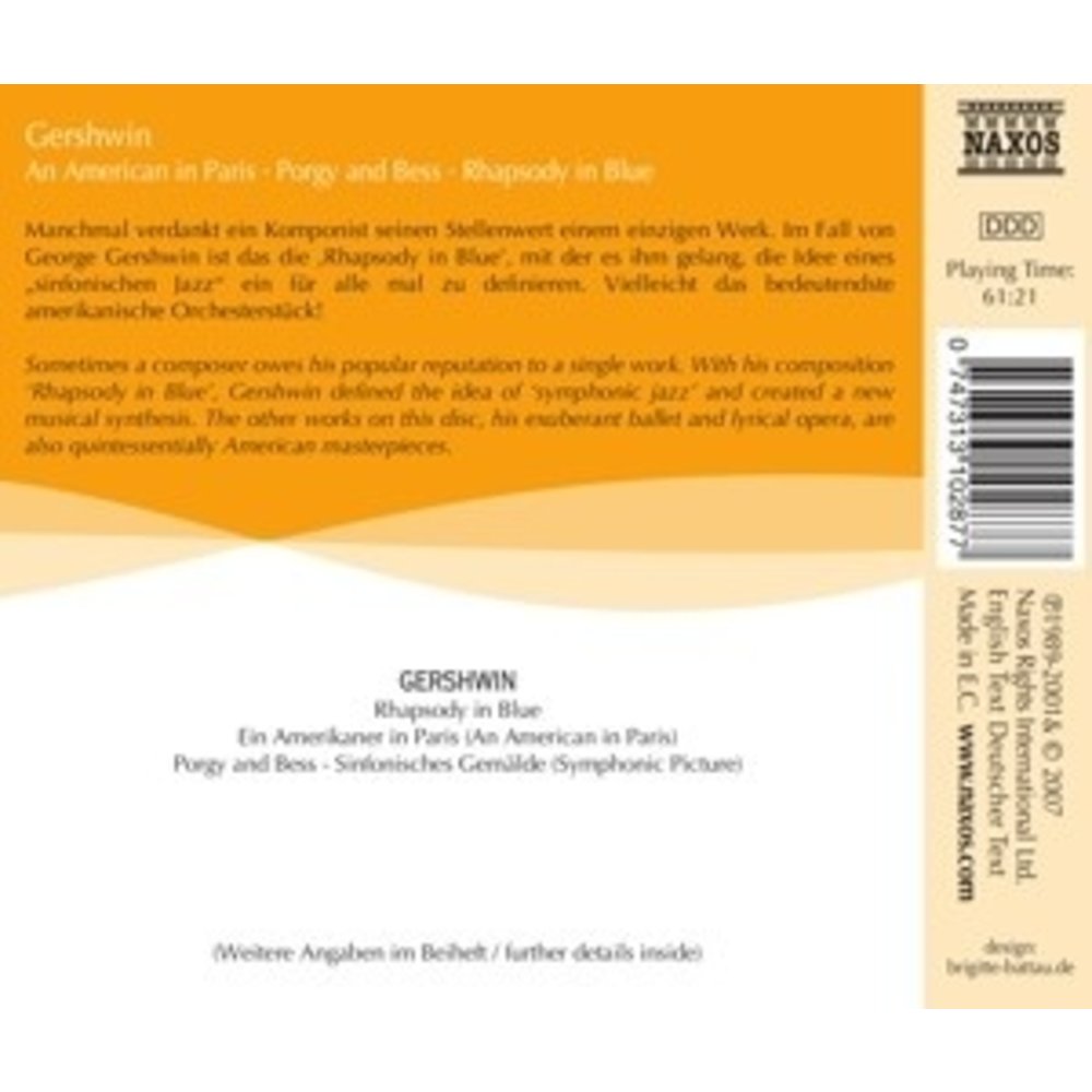 Naxos Gershwin: An American In Paris