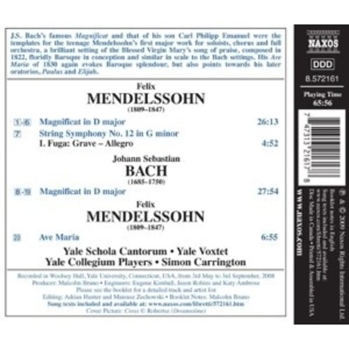 Naxos Mendelssohn/Bach: Magnificat