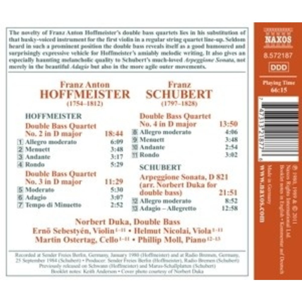 Naxos Hoffmeister: Double Bass 4Tets