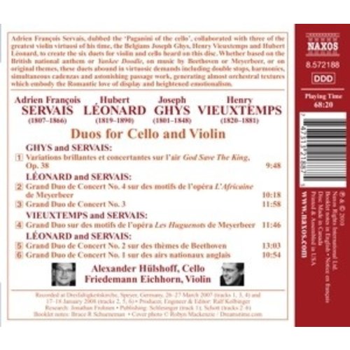 Naxos Servais: Duos For Cello And Violin