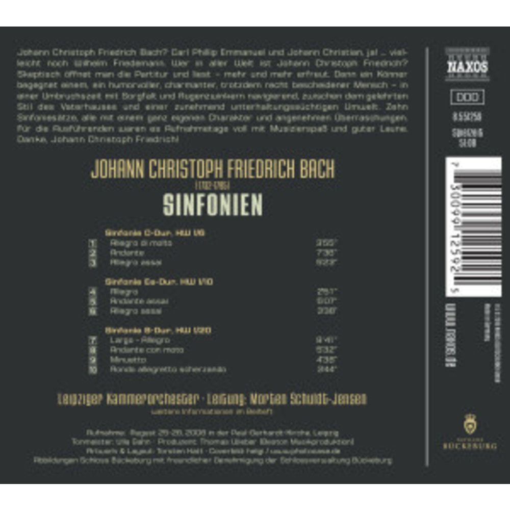 Naxos Jcf Bach: Sinfonien