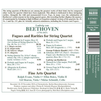 BEETHOVEN: Fugues And Rarities For String Quartet