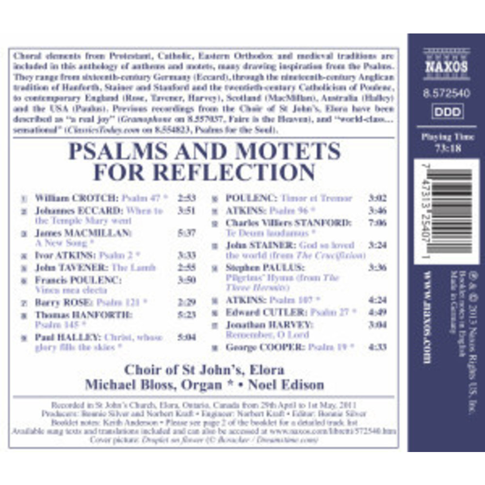 Naxos Psalms And Motets For Reflection