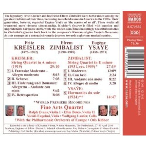 Naxos Kreisler/Zimbalist: String Quartets