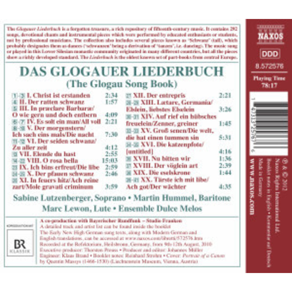 Naxos Das Glogauer Liederbuch