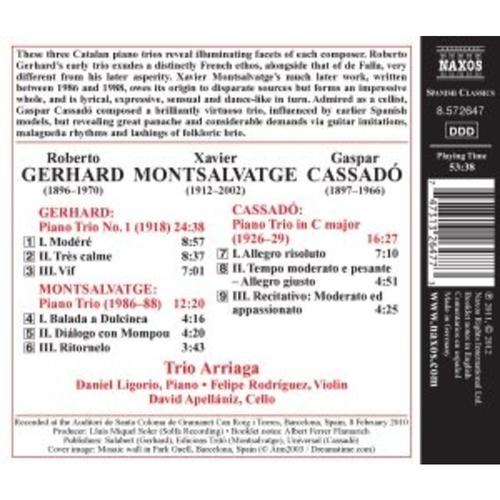 Naxos Gerhard/Montsalvatge/Cassado