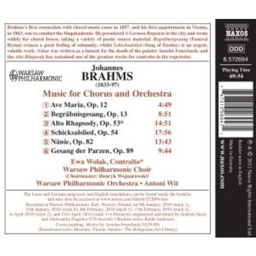 Naxos Brahms: Music For Chorus