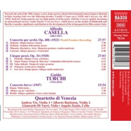 Naxos Casella/Turchi: Works For String 4Tet