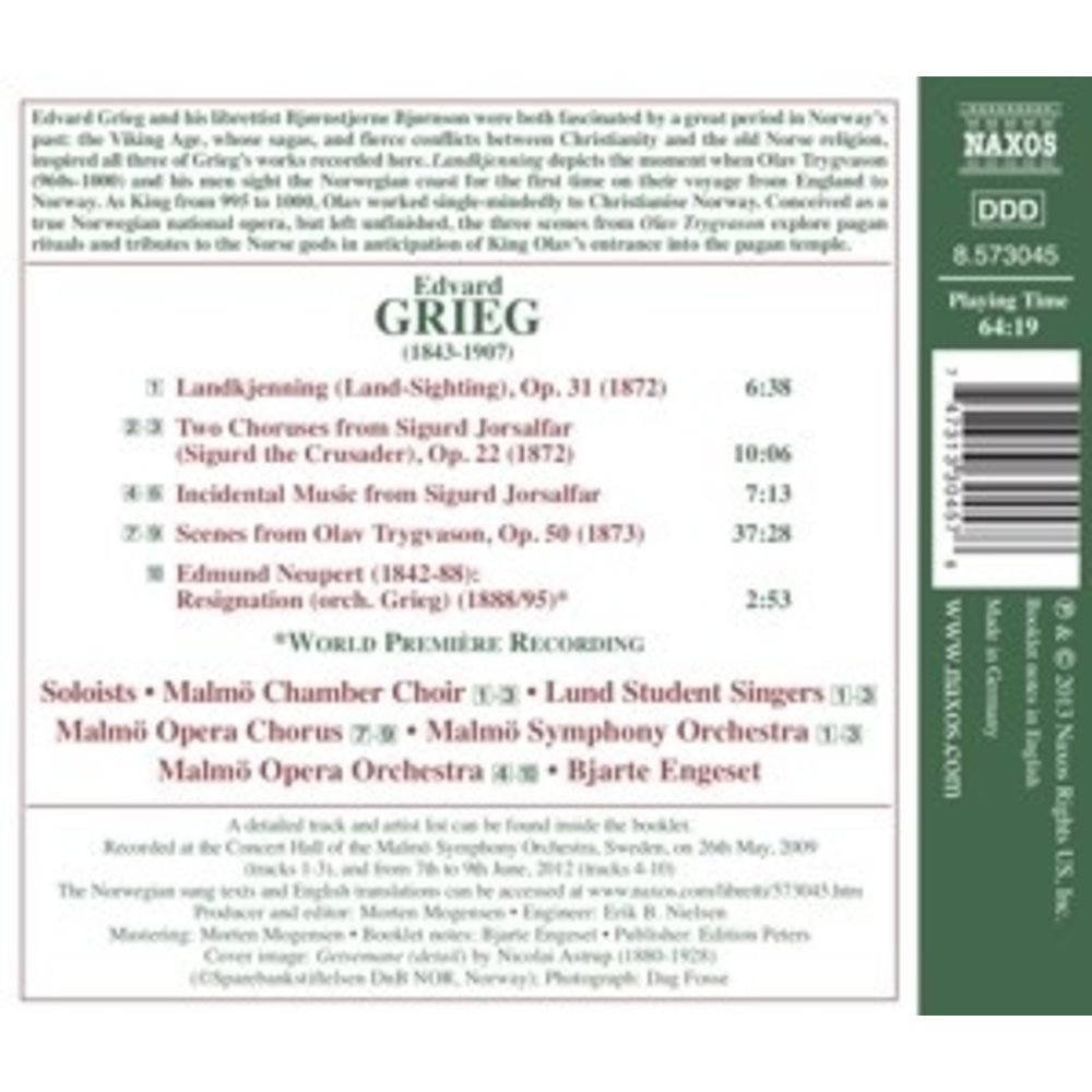 Naxos Grieg: Olav Trygvason