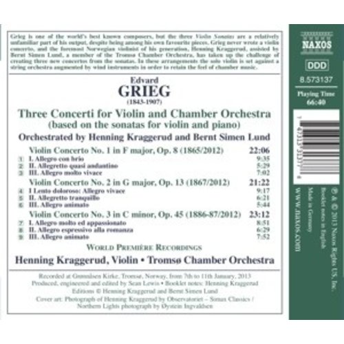 Naxos Grieg: Concerti For Violin