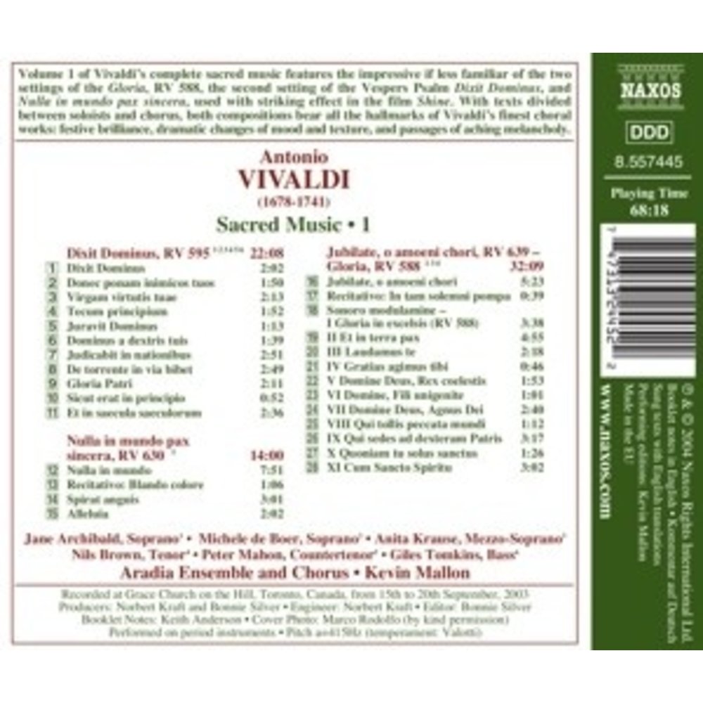 Naxos Vivaldi:dixit Dominus,Rv 595,G