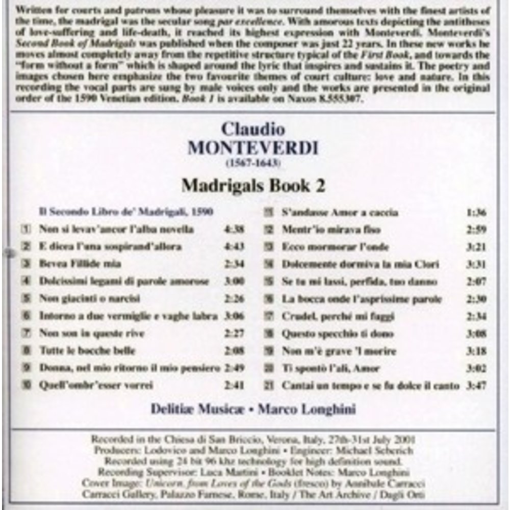 Naxos Monteverdi: Madrigals Book 2
