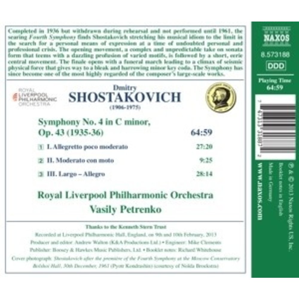 Naxos Shostakovich: Symphony 4