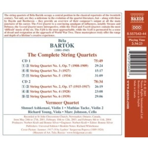 Naxos Bartok: String Quartets (Compl