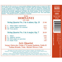 Naxos Dohnanyi: String Quartets 1+3