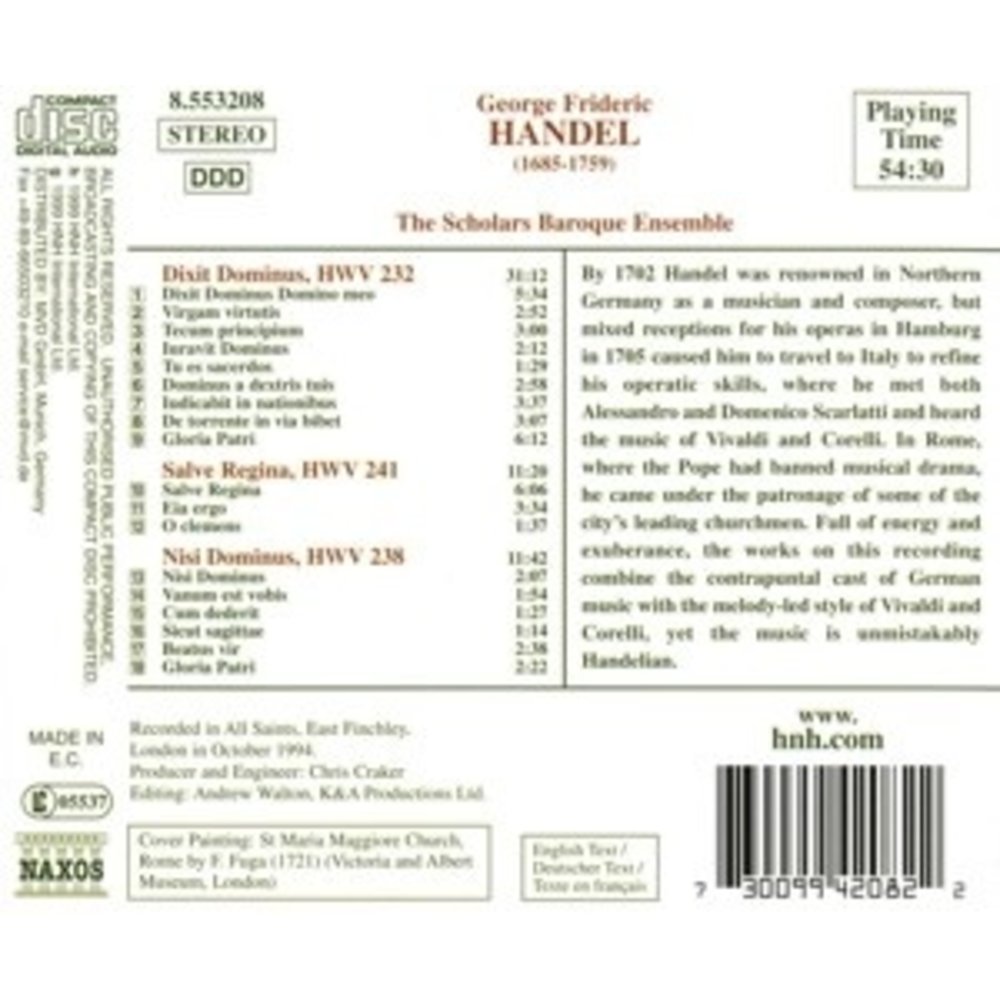 Naxos Handel: Dixit Dominus