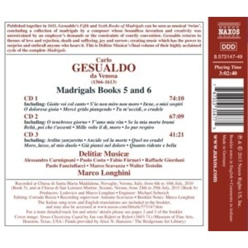 Naxos Gesualdo: Madrigals Book 5+6