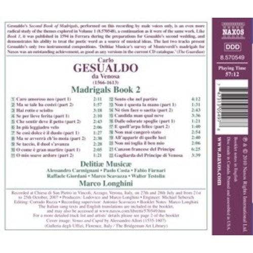 Naxos Gesualdo: Madrigal Book 2