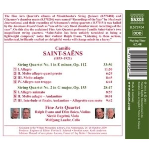 Naxos Saint-Saens: String Quartets 1+2