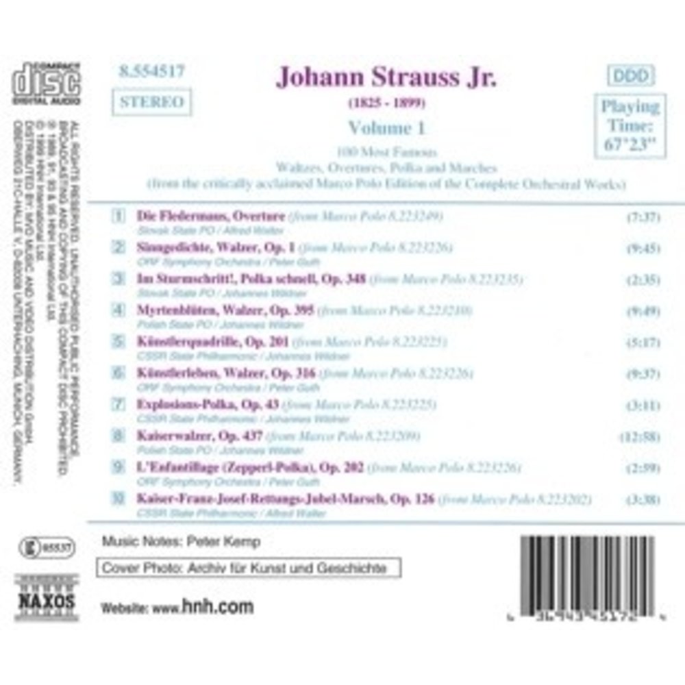 Naxos Strauss:100 M.famous Works V.1