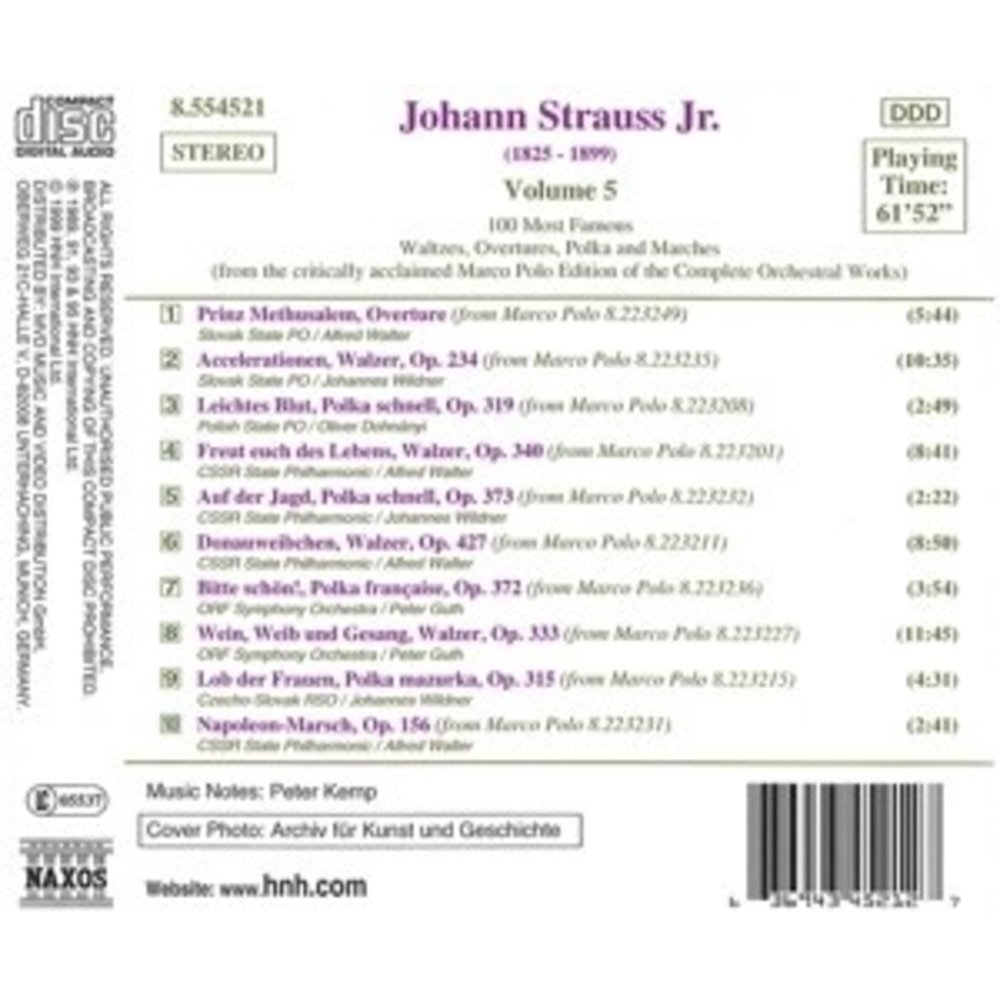 Naxos Strauss:100 M.famous Works V.5