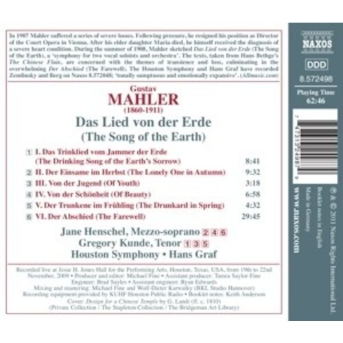 Naxos Mahler: Lied Von Der Erde