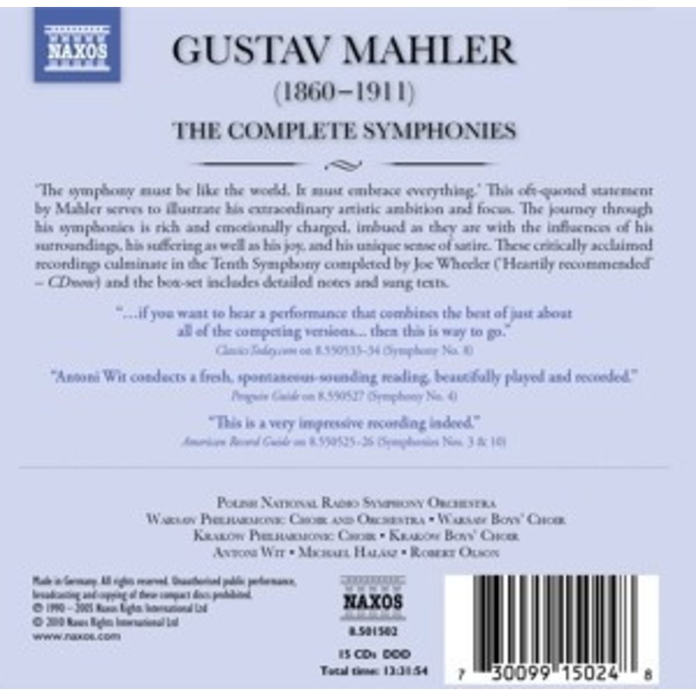 Naxos Mahler: Complete Symphonies