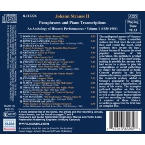 Strauss Ii: Paraphrases & Piano 1