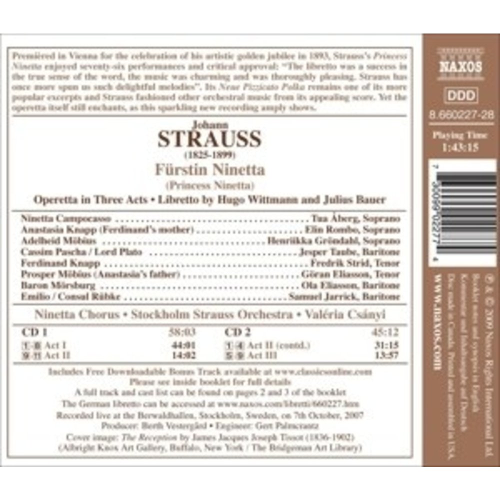 Naxos Strauss Ii: Furstin Ninetta