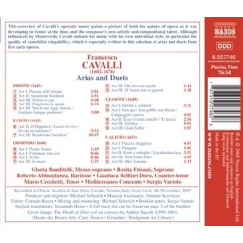 Naxos Cavalli: Arias And Duets From