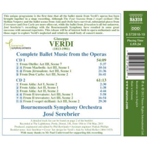 Naxos Verdi: Ballet Music From Operas