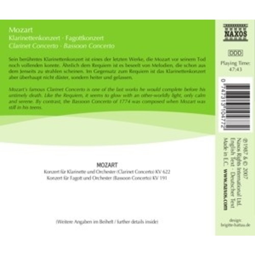 Naxos Mozart: Clarinet Concerto / Ba