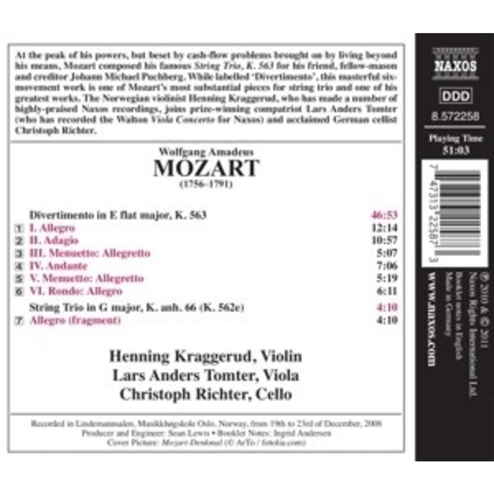 Naxos Mozart: Divertimento In E Flat