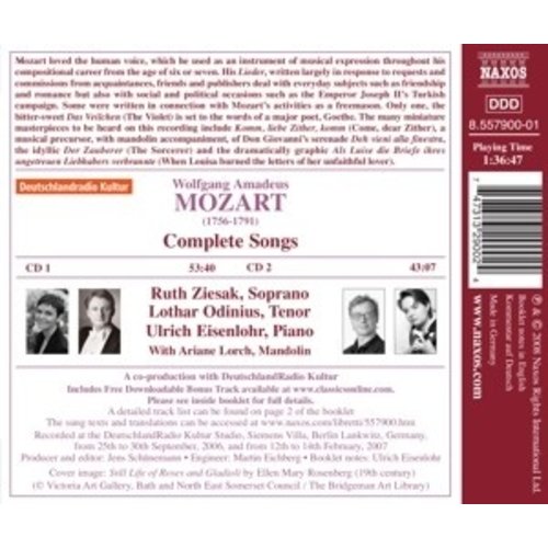 Naxos Mozart: Complete Songs