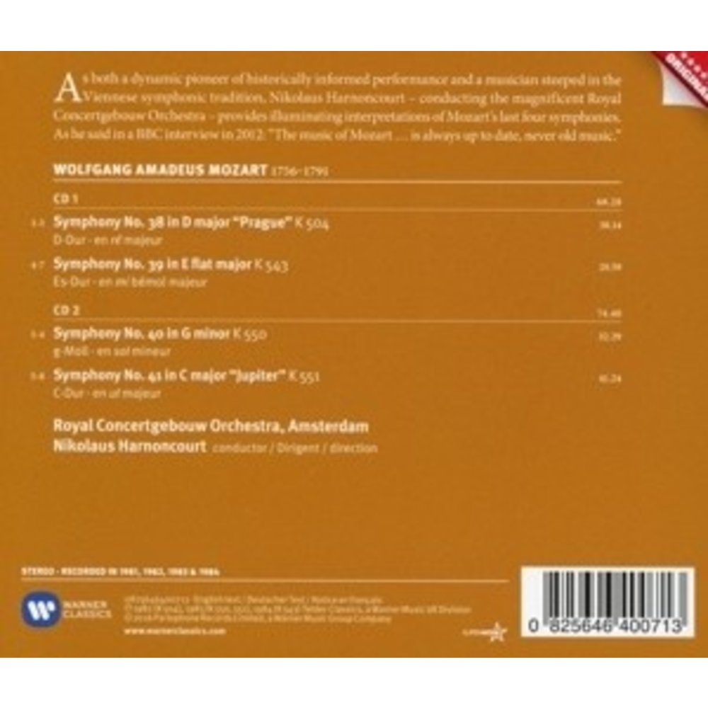 Erato/Warner Classics Symphonies 38-41