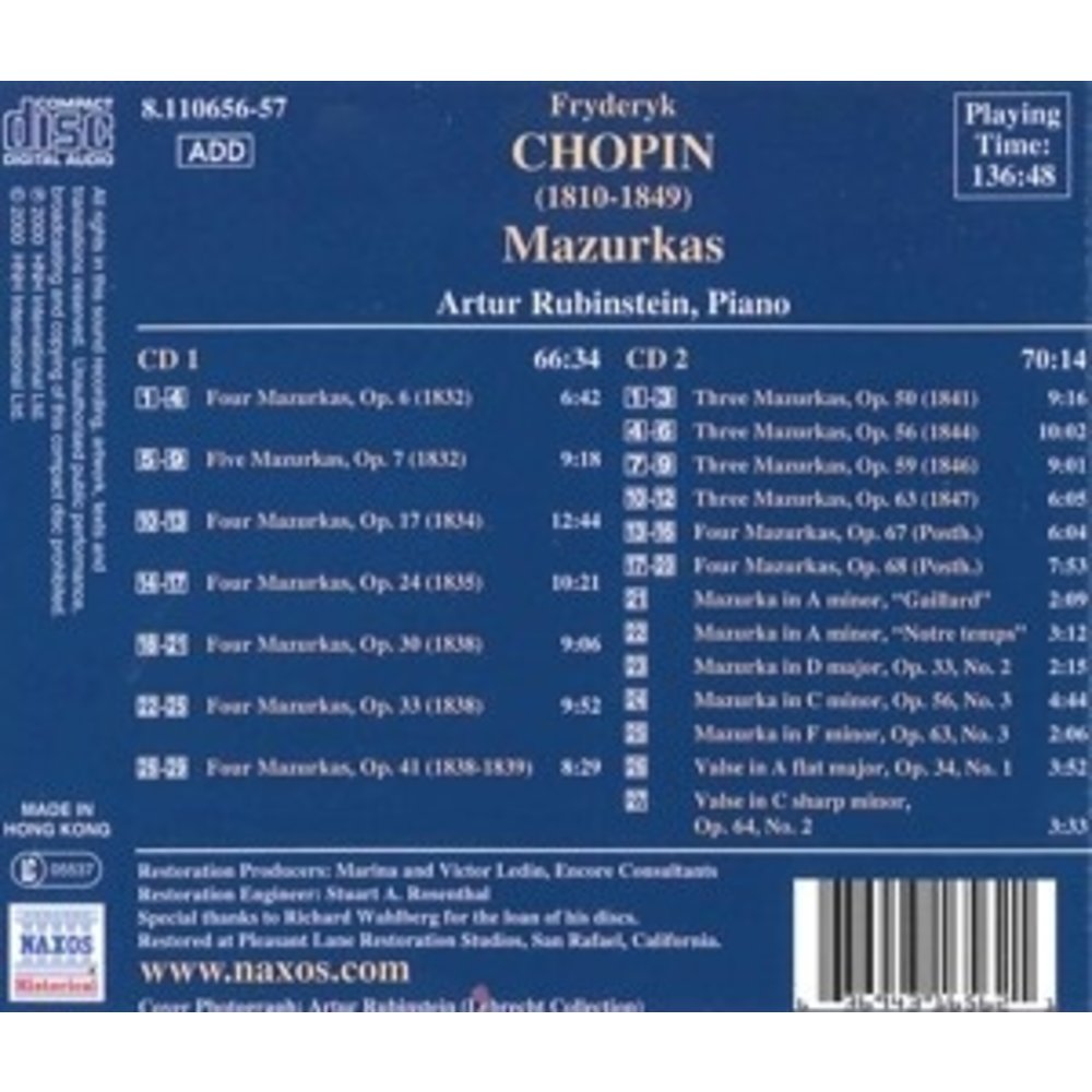 Rubinstein-Chopin: Mazurkas