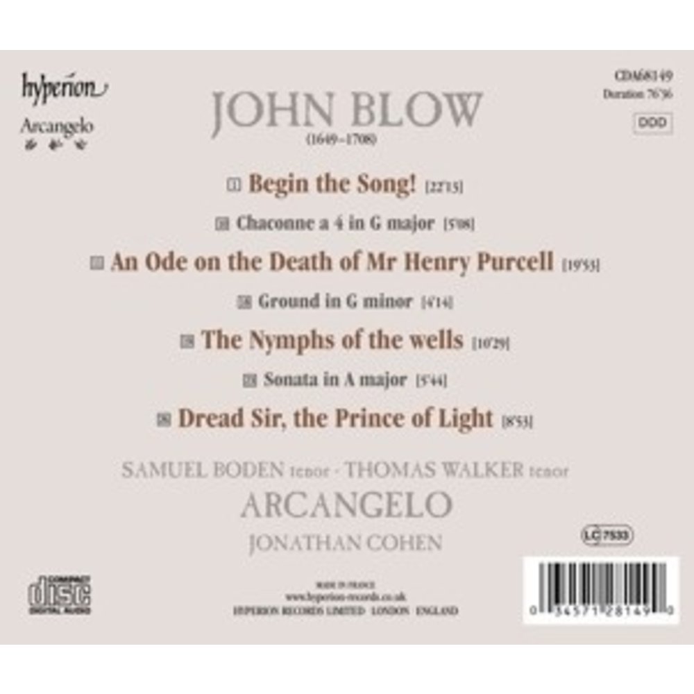 Hyperion Ode On The Death Of Mr H. Purcell