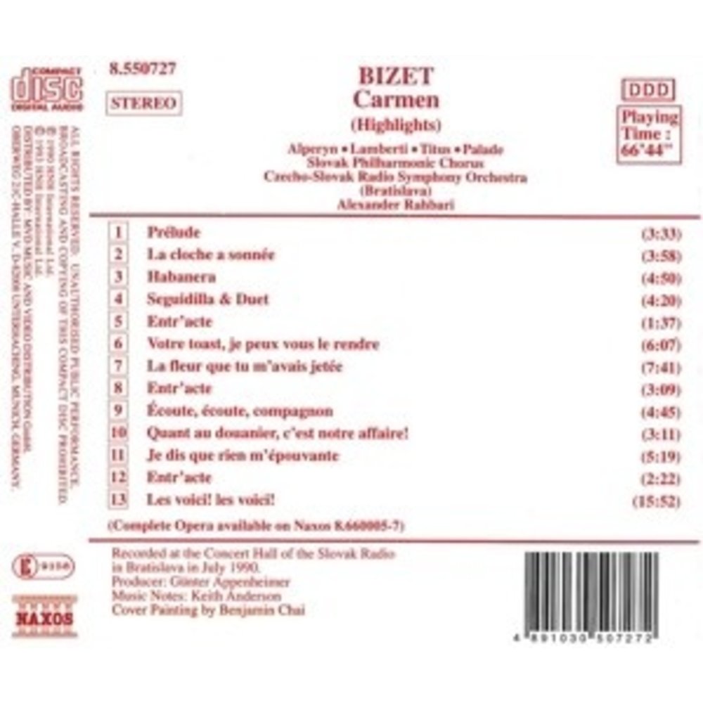Naxos Bizet: Carmen (Highlights)