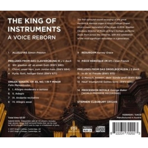 KINGS COLLEGE CHOIR CAMBRIDGE The King Of Instruments  A Voice Re