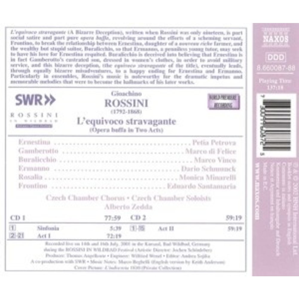Naxos Rossini:l'equivoco Stravagante