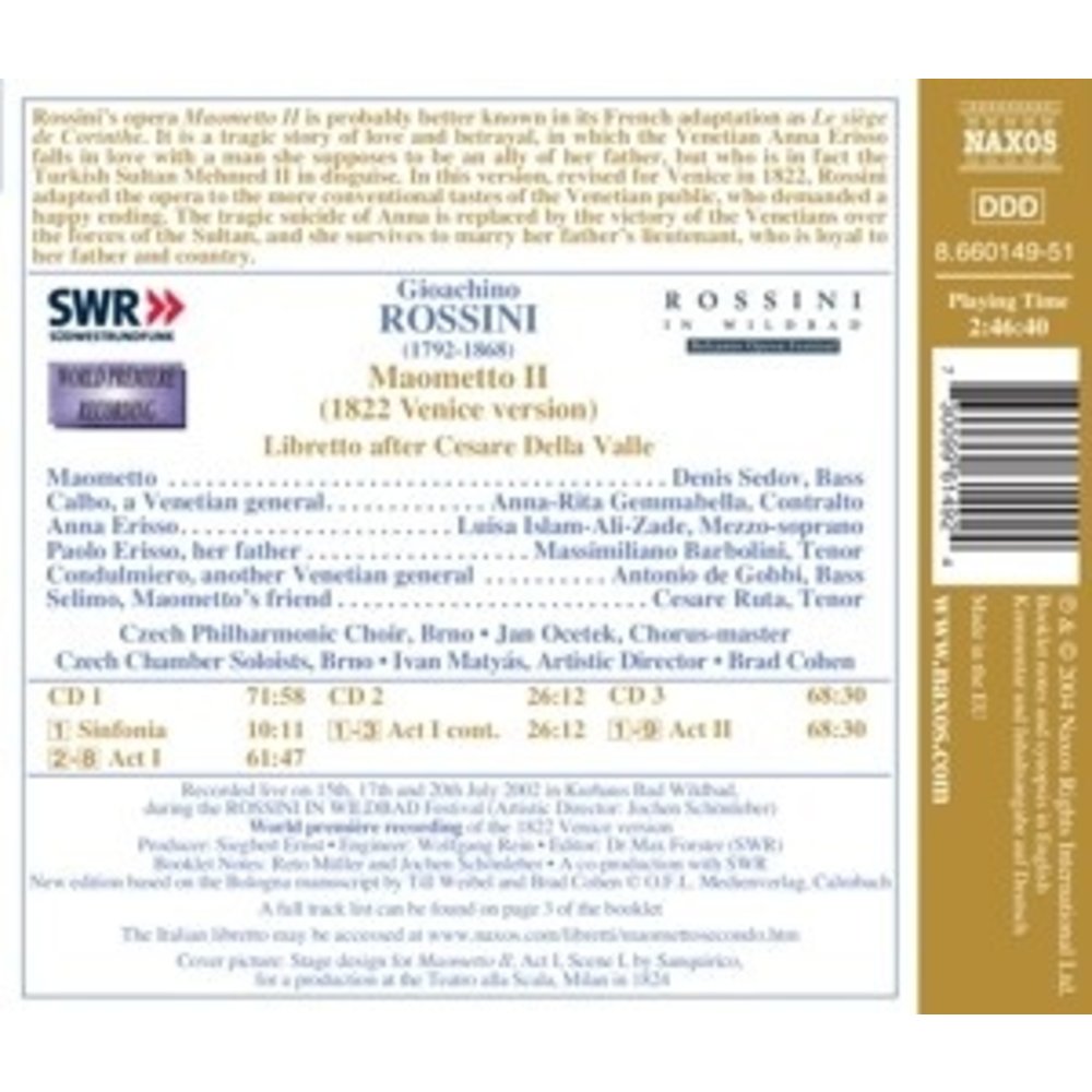 Naxos Rossini: Maometto Ii