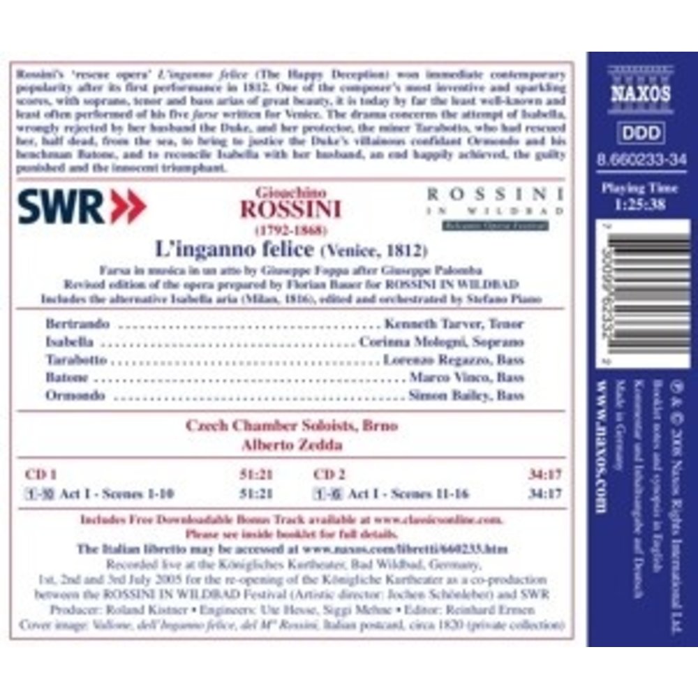 Naxos Rossini: L Inganno Felice