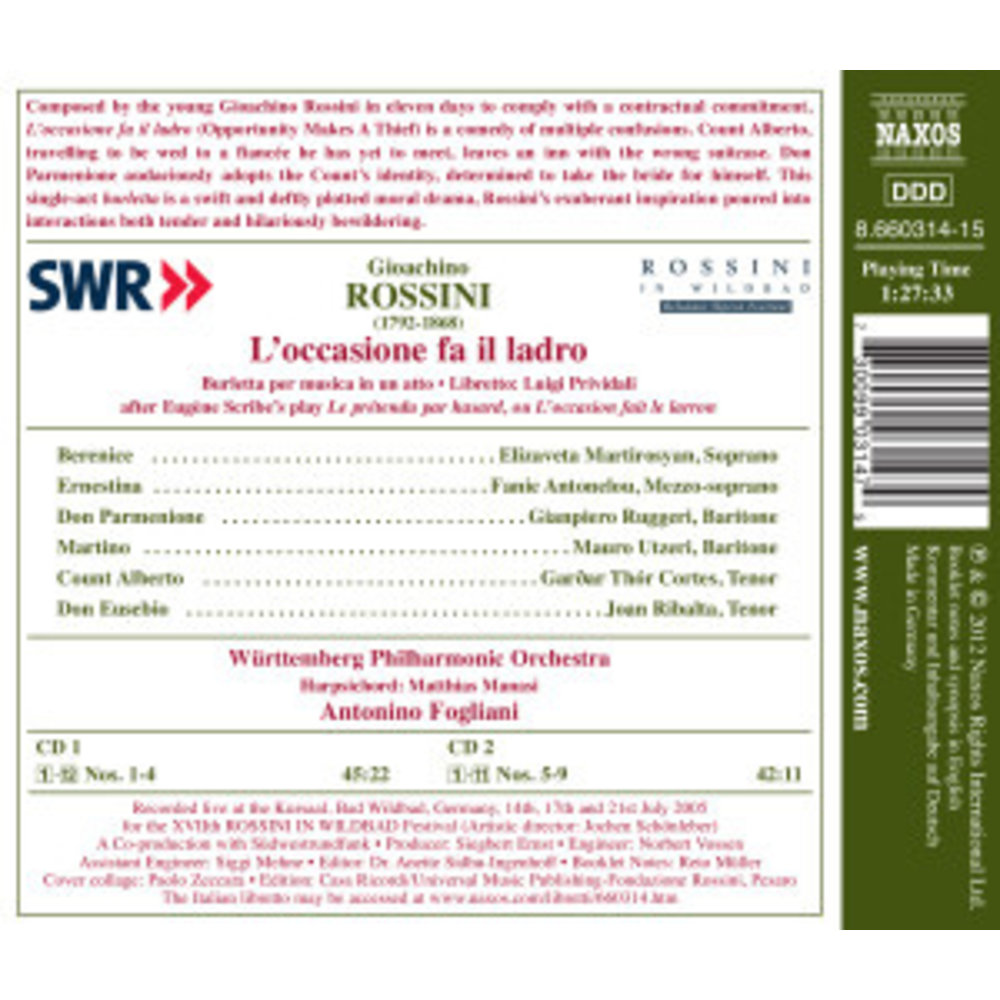 Naxos Rossini: L Occasione Fa Il Ladro