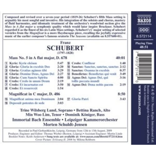 Naxos Schubert: Mass No.5/Magnificat